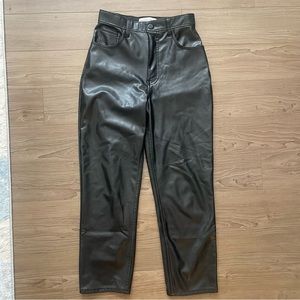 Curve Love Vegan Leather Ankle Straight Pants